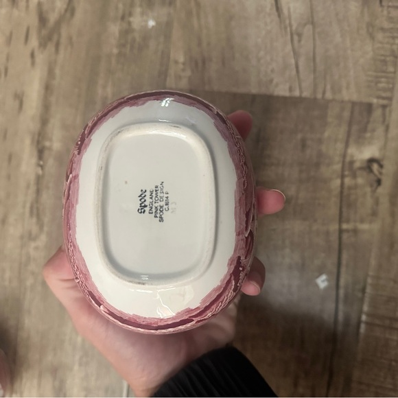 Copeland Spode's Tower, Pink/Red Mini Creamer & Lidded Sugar Box, c1920-1930s - Picture 9 of 9